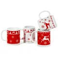 Produktbild: Annastore 12 x Glühweinbecher - Weihnachtstassen mit Hirsch-Design in vier Modellen sortiert Farbe 12 Stück