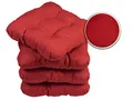Produktbild: sunnypillow 4er Set Stuhlkissen 40x40 cm Bequeme 8cm Polsterauflage Auflage für Stühle/Bänke in Haus und Garten Sitzkissen Sitzauflage Gartenkissen viele Farben zur Auswahl Rot