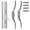 Produktbild: Anley 2 Stück Silber FlagPole Fall Seil Cleat Haken - 6 Zoll Rostfreie Zinklegierung - Montageschrauben im Lieferumfang enthalten