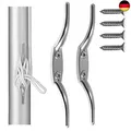 Produktbild: Anley 2 Stück Silber FlagPole Fall Seil Cleat Haken - 6 Zoll Rostfreie