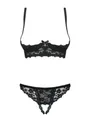 Produktbild: Obsessive Set: Bügel-BH Offener BH und ouvert String - schwarz (2-tlg) Set aus BH ohne Körbchen und Ouvert-String