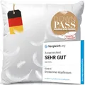 Produktbild: KNERST Daunenkissen 80x80 (2er Set) | Made in Germany | 3-Kammer Kopfkissen mit Daunen & Federn | Federkissen 80x80 cm | Federkopfkissen | Kopfkissen Daunen 80x80 | Kissen Daunen