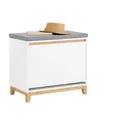 Produktbild: SoBuy Schuhbank, Weiß, Natur, Holzwerkstoff, Holz, Bambus, 60x55x34 cm, Garderobe, Garderobenbänke, Schuhbänke