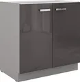 Produktbild: Küchen Unterschrank 80 Hochglanz Grau Küchenzeile Küchenblock Küche Grey Bianca