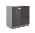 Produktbild: Küchen-Preisbombe Unterschrank 80 cm Küche Bianca Grey Grau Hochglanz Küchenzeile Küchenblock