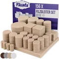 Produktbild: ® Filzgleiter Selbstklebend Set 156 Stück Eckig und Rund - Beige - Profi Möbe...