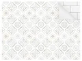 Produktbild: Bilderdepot24 Küchenrückwand beige dekor Vintage Fliesenoptik Ornamente Landhaus Geometrisch Asti, (1-tlg., Nischenrückwand - für Fliesenspiegel ohne Bohren - matt), Spritzschutz Rückwand Küche Herd - Folie selbstklebend versch. Größen