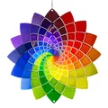 Produktbild: CIM Metall Windspiel Rainbow Star Ø25cm Windmobile Garten-Dekoration Regenbogen