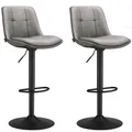 Produktbild: Set mit 2 Barstühlen LJB095GD01, höhenverstellbar, grau