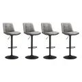 Produktbild: VASAGLE Barhocker 4er Set, Barstühle höhenverstellbar, drehbare Küchenhocker, gesteppter PU-Bezug, mit Rückenlehne und Fußstütze, Esszimmer, Theke, Stahl, Taubengrau LJB295G01