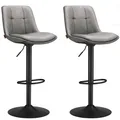 Produktbild: Set mit 2 Barstühlen LJB095GD01, höhenverstellbar, grau – B