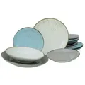 Produktbild: CreaTable 20965 Speiseteller Nature Collection Skandinavien, Ø 27 cm, Steinzeug, mehrfarbig/grau/creme (1 Set, 12-teilig)