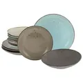 Produktbild: CreaTable Nature Collection bunt Tellerset 12-tlg Steinzeug