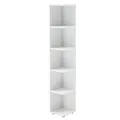 Produktbild: CORNER Light Eckregal in Weiß - Platzsparendes Standregal mit 5 offenen Fächern für Wohnzimmer, Jugendzimmer oder Flur - 24 x 142 x 26 cm (B/H/T)