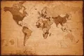 Produktbild: Bild VINTAGE WORLD MAP BH 90x60 cm bunt Kunstdruck Gemälde Wandbild