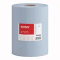 Produktbild: Metsä Tissue KATRIN Industrieputzrolle XXL 2 1000 Blatt, blau, Saugstarkes Recyclingpapier für effektives Trocknen, für Schweröl/Fett geeignet, 1 Paket = 2 Rollen = 2000 Blatt, Ø 29 cm 464309