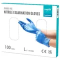 Produktbild: EUROPAPA Nitril-Handschuhe Medical Einmalhandschuhe Untersuchungshandschuhe (100 Stück, puderfrei ohne Latex, Gummihandschuhe) unsteril latexfrei disposible gloves blau L