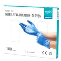 Produktbild: EUROPAPA® 100x Nitrilhandschuhe Einweghandschuhe Einmalhandschuhe Untersuchungshandschuhe Nitril Handschuhe puderfrei ohne Latex unsteril latexfrei disposible gloves (L, Ocean Blau)