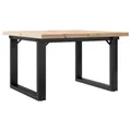 Produktbild: Couchtisch O-Gestell 70x70x40,5cm Massivholz Kiefer & Gusseisen