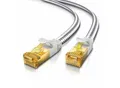 Produktbild: Primewire Flachbandpatchkabel CAT 7 mit Baumwollummantelung - Gigabit Ethernet LAN Kabel - 10 Gbit/s - U/FTP PIMF Schirmung - Netzwerkkabel - 30m