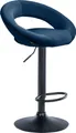 Produktbild: CLP Barhocker Olinda Samt drehbar und höhenverstellbar,blau schwarz