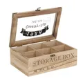 Produktbild: ToCi Teebox Holz 6 Fächer Teekiste Teedose Teebeutelbox Tee Dose Box Retro