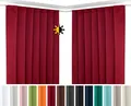 Produktbild: BEAUTEX 2er Set Kräuselband Verdunkelungsvorhang mit U-Band, Gardinen abdunkelnd und Blickdicht (B=140 cm, H=175 cm, Bordeaux)