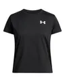 Produktbild: Under Armour Mädchen Tech Kurzarmshirt mit Rundhals-Ausschnitt, leicht kühlendes Sportoberteil, schnelltrocknendes Funktionsshirt für Sport und Training,Black / / White,YLG
