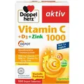 Produktbild: Doppelherz Vitamin C 1000+D3+Zink Depot Tabletten 100 St