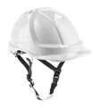 Produktbild: HÖGERT TECHNIK - Schutzhelm PLONER weiß, Bauhelm aus ABS, EN 397, Ratschensystem, Belüftung, Kinnriemen, Arbeitshelm für Baustelle & Industrie, Sicherheitshelm verstellbar