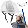 Produktbild: Bauhelm Arbeitshelm belüftet Schutzhelm 4-Punkt-Gurt weiß PLONER