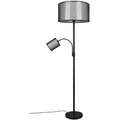 Produktbild: Trio Leuchten Stehleuchte Burton, Grau, Schwarz, Metall, Textil, 174 cm, Lesearm, Lampen & Leuchten, Innenbeleuchtung, Stehlampen, Stehlampen
