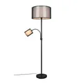Produktbild: Deckenfluter Stehleuchte Standlampe Organza schwarz weiß Leseleuchte H 174 cm