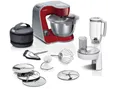 Produktbild: BOSCH MUM5X720 Küchenmaschine (rot/silber, 1.000W integrierte Waage, Serie 4)