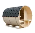 Produktbild: HOME DELUXE Fasssauna Outdoor Fasssauna LAHTI, BxTxH: 189 x 220 x 191.5 cm