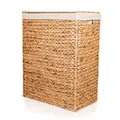 Produktbild: Lycce Wäschekorb mit Deckel 80 l Nischenwäschekorb Wasserhyazinthe Wäschekorb schmal für wenig Platz - großer Stauraum natur (Gr. 3)