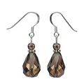 Produktbild: Ohrringe Rauchquarz Tropfen & 925 Silber facettiert braun Damenohrringe