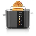 Produktbild: Arendo Toaster Edelstahl, Kurzschlitz, Touch Display, Bräunungsgrad- & Restzeitanzeige, 2 Schlitze, 2 Scheiben, 800 W, Brötchenaufsatz, wärmeisoliert