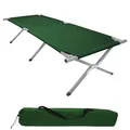 Produktbild: BB Sport Feldbett Klappbett 190 x 64 x 41 cm Stabiles Campingbett 180kg Belastbar Tragbar Bequem Reise Liege Stahlrohr 600D Oxfordgewebe Tragetasche Gästebett Klappbar, Farbe:grün