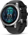 Produktbild: Garmin fenix E - 47 mm - Edelstahl - Sportuhr mit Band - Silikon - schwarz - Handgelenkgröße: 125-208 mm - Anzeige 3.3 cm (1.3