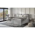 Produktbild: S-STYLE MÖBEL - Vortex - Modernes Boxspringbett 200x200 mit Topper und Bettkästen aus Grau Luxusmicrofaser, B/T/H: 200 cm / 218 cm / 103 cm - Grau