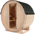 Produktbild: HOME DELUXE Outdoor Fasssauna LAHTI - M inkl. 3,6 kW Saunaofen & Zubehör, ideal für 2 Personen aus Fichtenholz