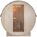 Produktbild: HOME DELUXE Outdoor Fasssauna LAHTI - M inkl. 3,6 kW Saunaofen & Zubehör, ideal für 2 Personen aus Fichtenholz - Naturbelassen