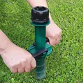 Produktbild: Land-Haus-Shop® Sonnenschirmhalter/Schirm Halter/Erdspieß zum Eindrehen/Wäschespinne Halter/Standfuß/Masthalter, Einschraub Bodenhülse massiv (Grün)
