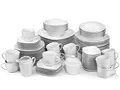 Produktbild: SÄNGER | Tafelservice Bilgola weiß, 86-teiliges Geschirrset aus Porzellan für 12 Personen, Komplettset, Teller Set | PREMIUM COLLECTION