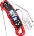 Produktbild: CIRYCASE Fleischthermometer Digital, Sofort Lesen Bratenthermometer Ofenthermometer, Externe Lange Sonde mit 102cm-Edelstahlkabel, Zeigerthermometer, Backofenthermometer für Küche, BBQ, Ofen, Backen