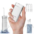 Produktbild: Aquapik® Mini tragbare, wiederaufladbare Munddusche Oral Irrigator 200 ml mit Teleskoptank, USB-C, 3 Druckstufen, IPX8 wasserdicht, leicht, ideal für Reisen und Büro, für gründliche Zahnreinigung