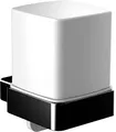 Produktbild: emco LOFT Seifenspender zur Wandmontage, eleganter und kompakter Wandseifenspender aus Metall und Kristallglas, hochwertiger Flüssigseifenspender, matt schwarz und satiniert