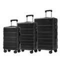 Produktbild: yonsly Premium Reisekoffer TSA-Schloss,YKK-Reißverschluss Hartschalen-Koffer Kabinenkoffer Rollkoffer Suitcase Handgepäck (Schwarz, L-XL-Set)