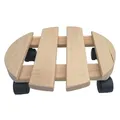 Produktbild: 1x Pflanzroller rund 30x30 cm aus Buchenholz | Tragkraft 120 kg | Rolluntersetzer für Blumentöpfe & Möbel | 4 Lenkrollen | stabil & robust | für innen & außen
